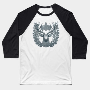 Deer in Noir Ink Baseball T-Shirt